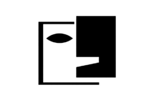 Logo Ogólnopolskiego Konkursu Recytatorskiego. Biało-czarny kwadrat, w który wpisana jest twarz ludzka (grafika uproszczona)